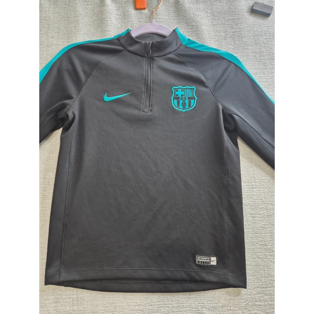 Nike Dri Fit Barcelona Track Jacket Mens Medium Black Authentic Swoosh Logo